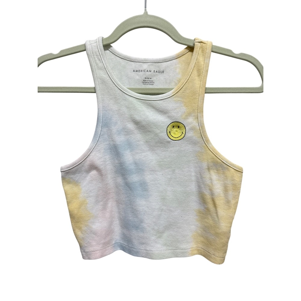 American Eagle (Multicolor)‎ Tie Dye Smiley Face Tank Top Women Medium